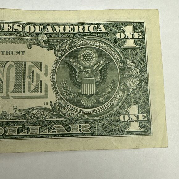 Fancy Serial Number 1 One Dollar Bill - Sum Of 53 - Picture 6 of 8